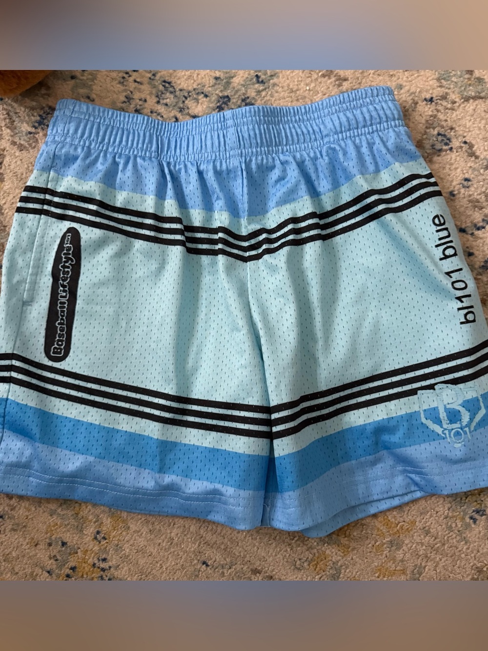Baseball Lifestyle 101 BL101 Blue Crayon Shorts Youth Large